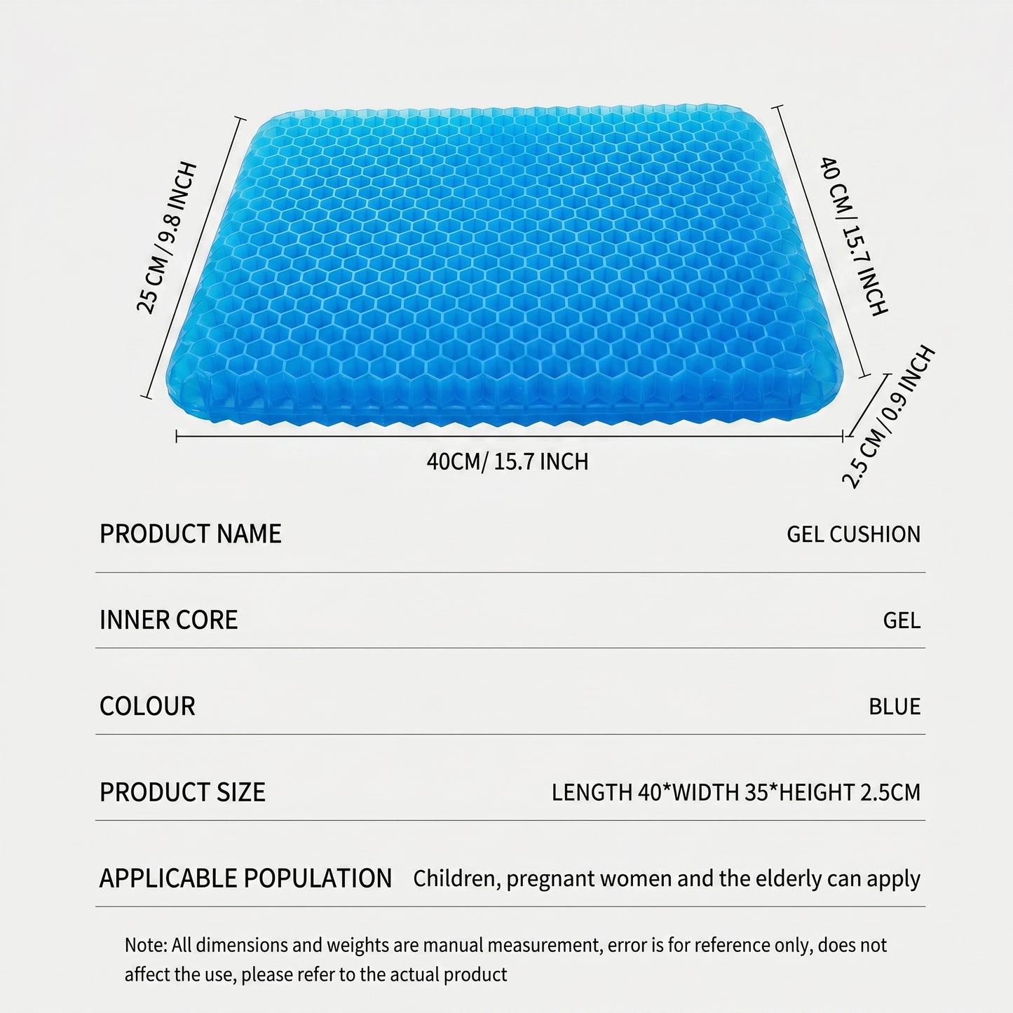 ComfortFlex™ Gel Seat Cushion – Cooling Pressure Relief for All-Day Sitting