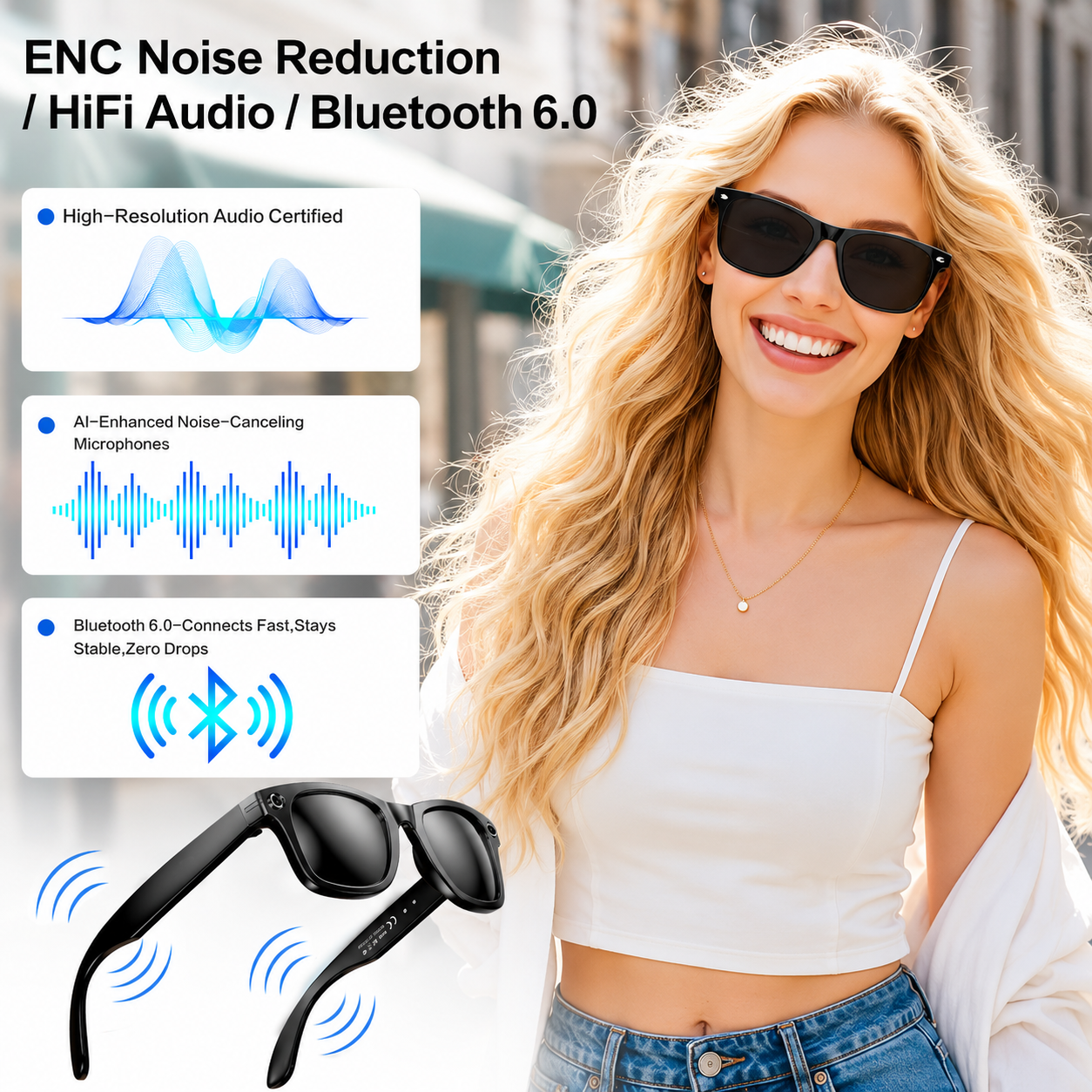 UltraVision™ AI Smart Glasses – 4K HD Camera & Wireless Bluetooth Audio